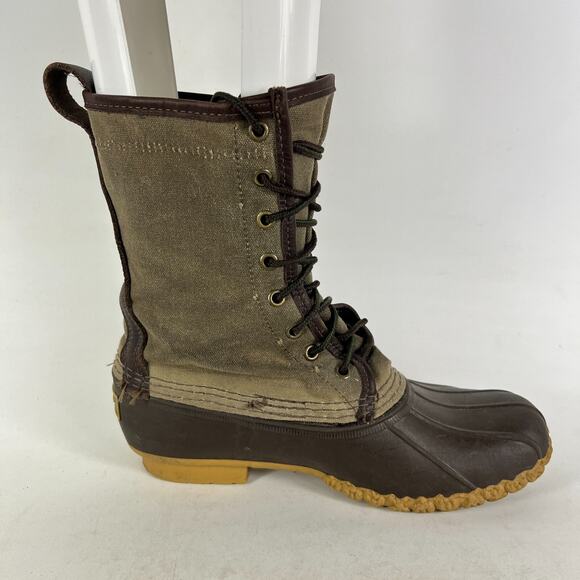 L.L Bean Maine Hunting Shoes Women's 8 Green Waterproof Leather Lace Up High Top - Picture 3 of 11